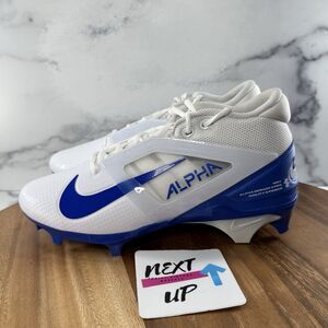 Men's Size 7 Nike Alpha Menace 4 Pro White Royal Blue Football Cleats FD7037-103